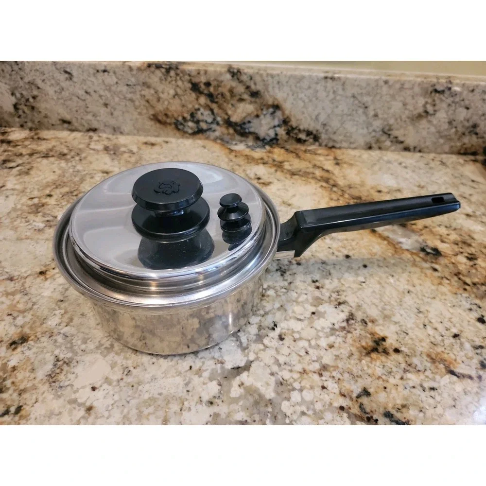 ROYAL PRESTIGE 2 Qt Saucepan & Lid 7-Ply T304 Surgical Steel Titanium Alloy USA